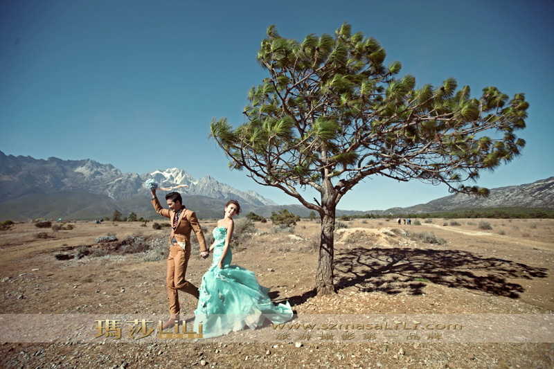 雪山远景牦牛坪、旅游婚纱摄影