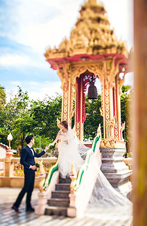 普吉岛寺庙婚纱照&爱在旅途蜜月婚纱海外旅游婚纱摄影	